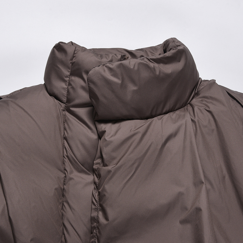 High-grade Solid Color Stand-up Collar Cotton-padded Coat Men's Winter Thickening