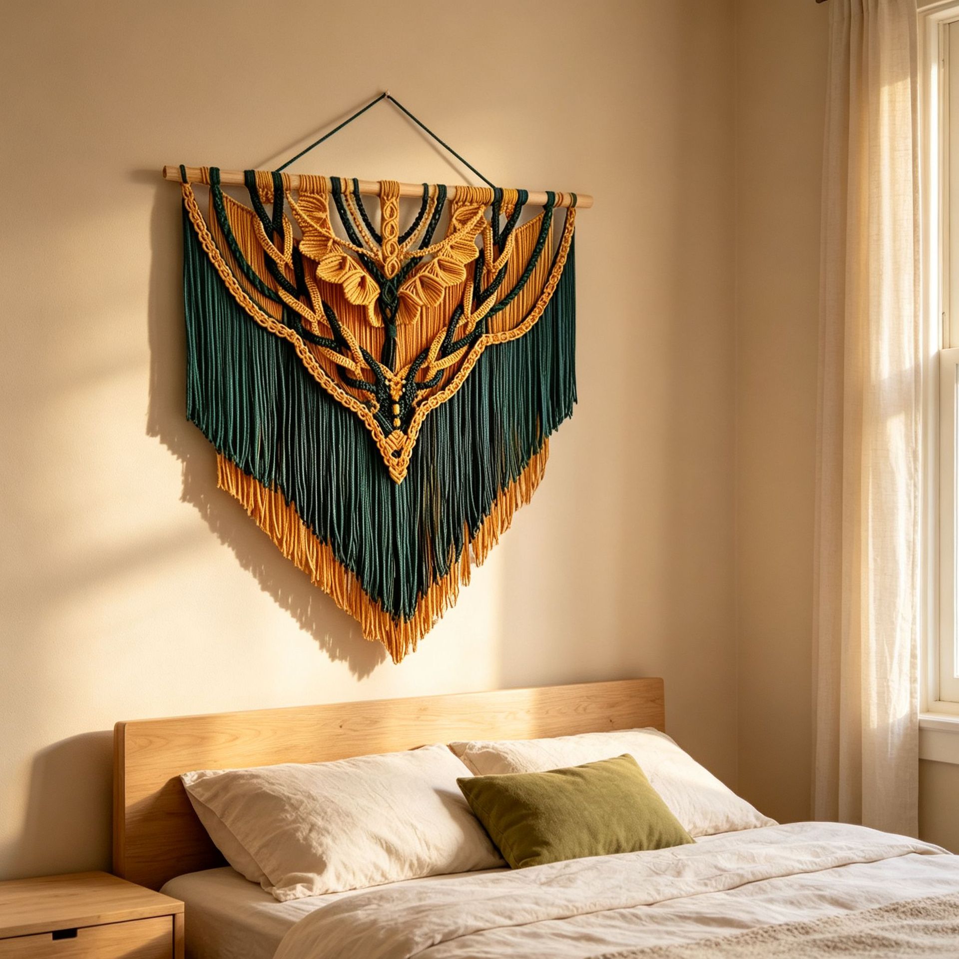 Hand-Woven Cotton Rope Wall Hanging, picture 2 of 4