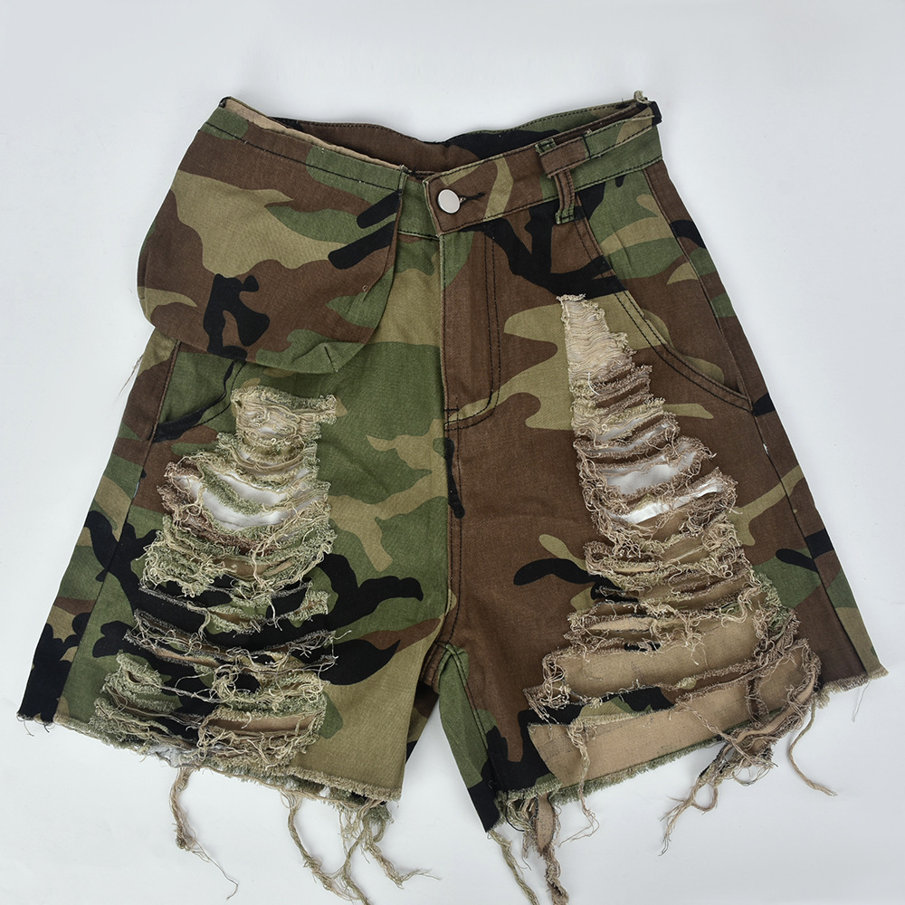 Title 5, Pantalon taille haute camouflage avec lavage pe...