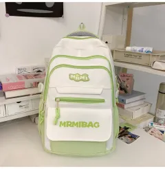 Girls' Large Capacity Backpack College Style - Green - View 1