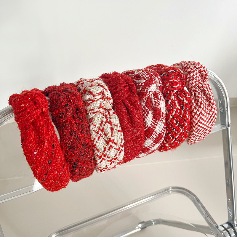Christmas Red Series Wide Brim Hair Pressing Knot In The Middle Headband — foto 18