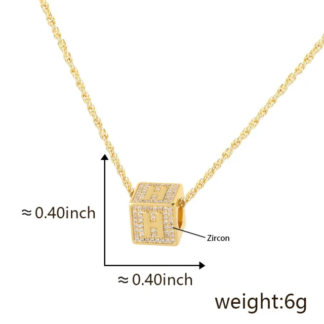 Fashion Jewelry 26 English Letter Necklace Pendant H Gold Single Pendant - Shop at LoveMi