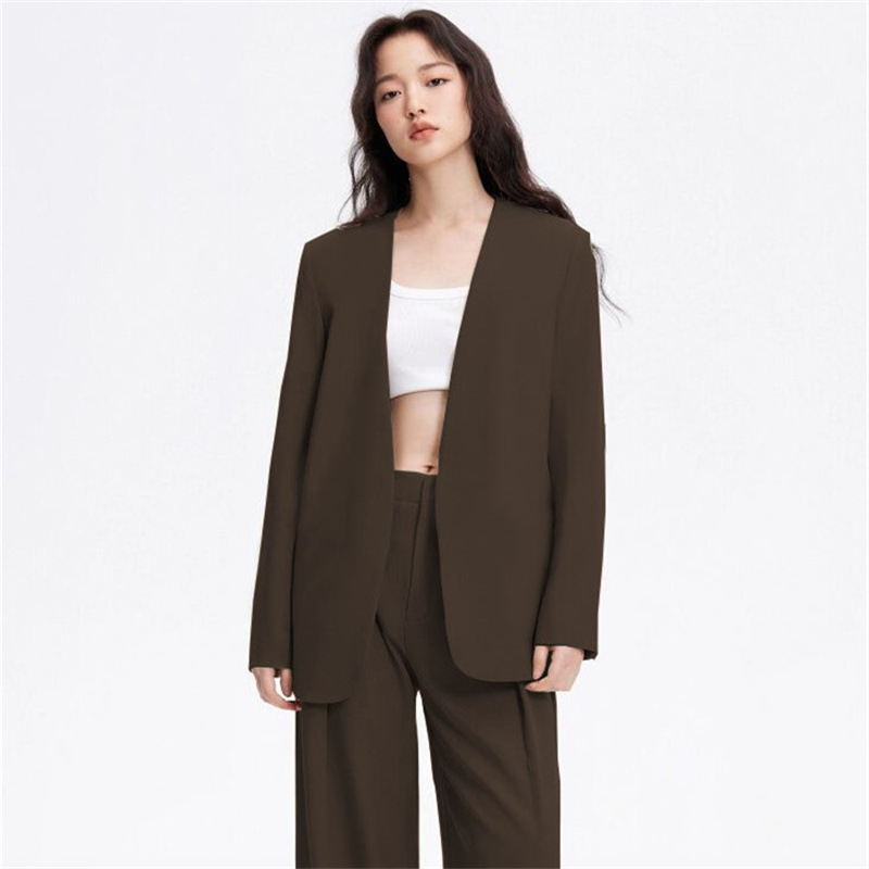 Casual Blazer And Wide-leg Pants Two-piece Set 6