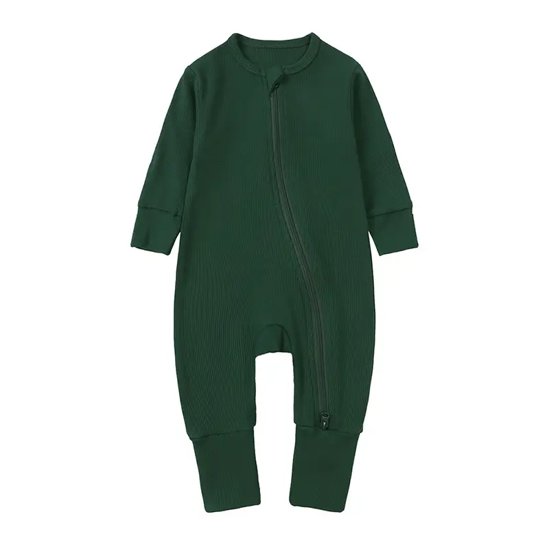 Newborn Clothes Solid Color Rib Fabric Romper