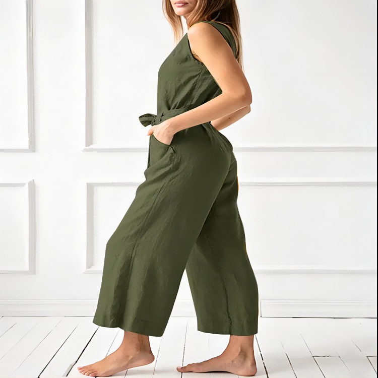 Women's Mid-Rise Cotton Pants – front view detail