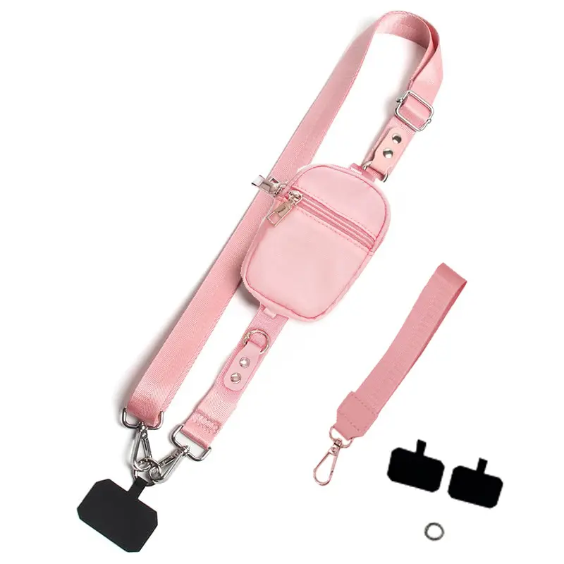 Twill Glossy Ribbon Phone Lanyard Detachable Wrist