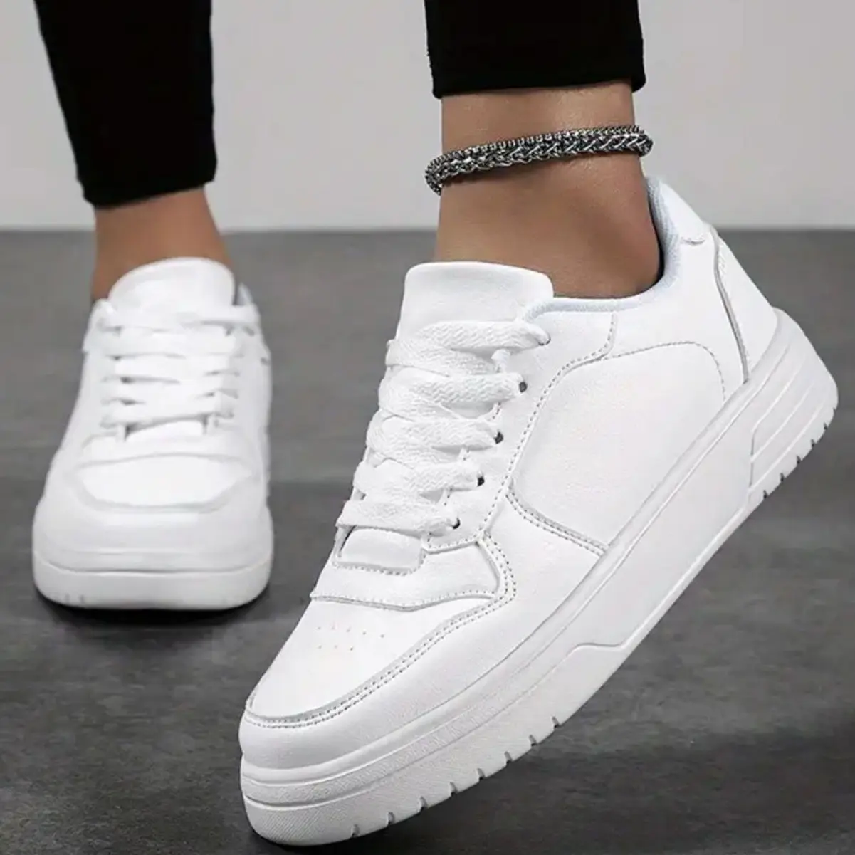 Beginner Mens Shoes Sneakers Leather Upper Breathable
