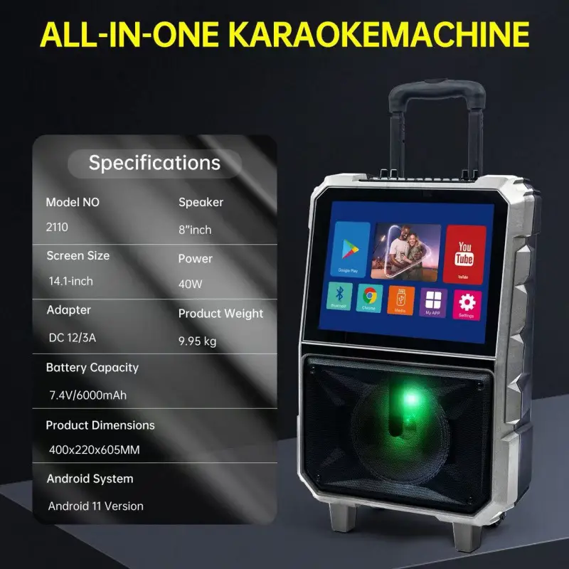 Karaoke Machine Home KTV All-in-one With Screen And Dual Microphones