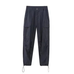 Lapel Short Sleeve Shirt Elastic Waist Casual Pants Suit - Casual Pants-Xs - View 1