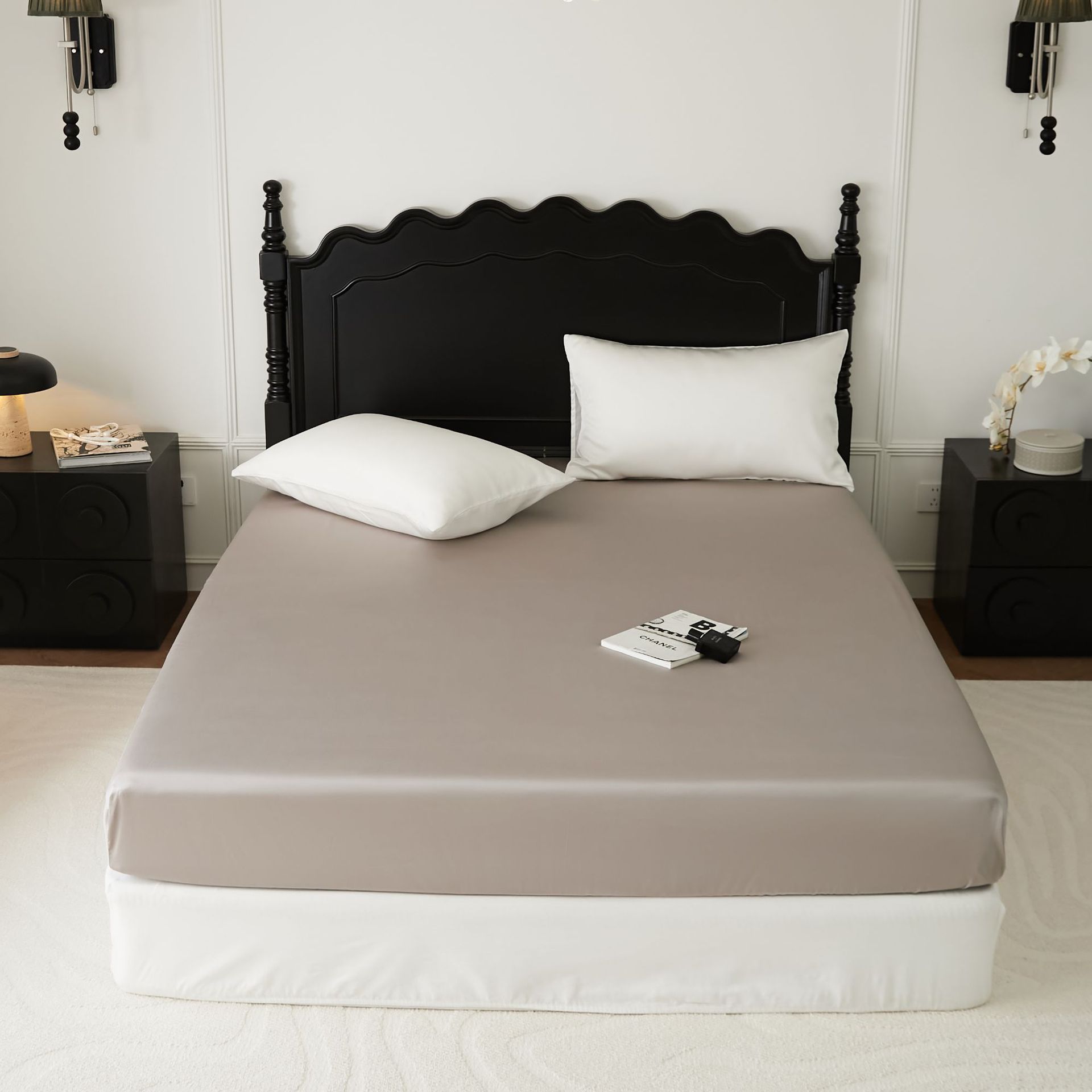 Cooling Solid-color Pillowcase Single Bed Sheet And Fitted Sheet