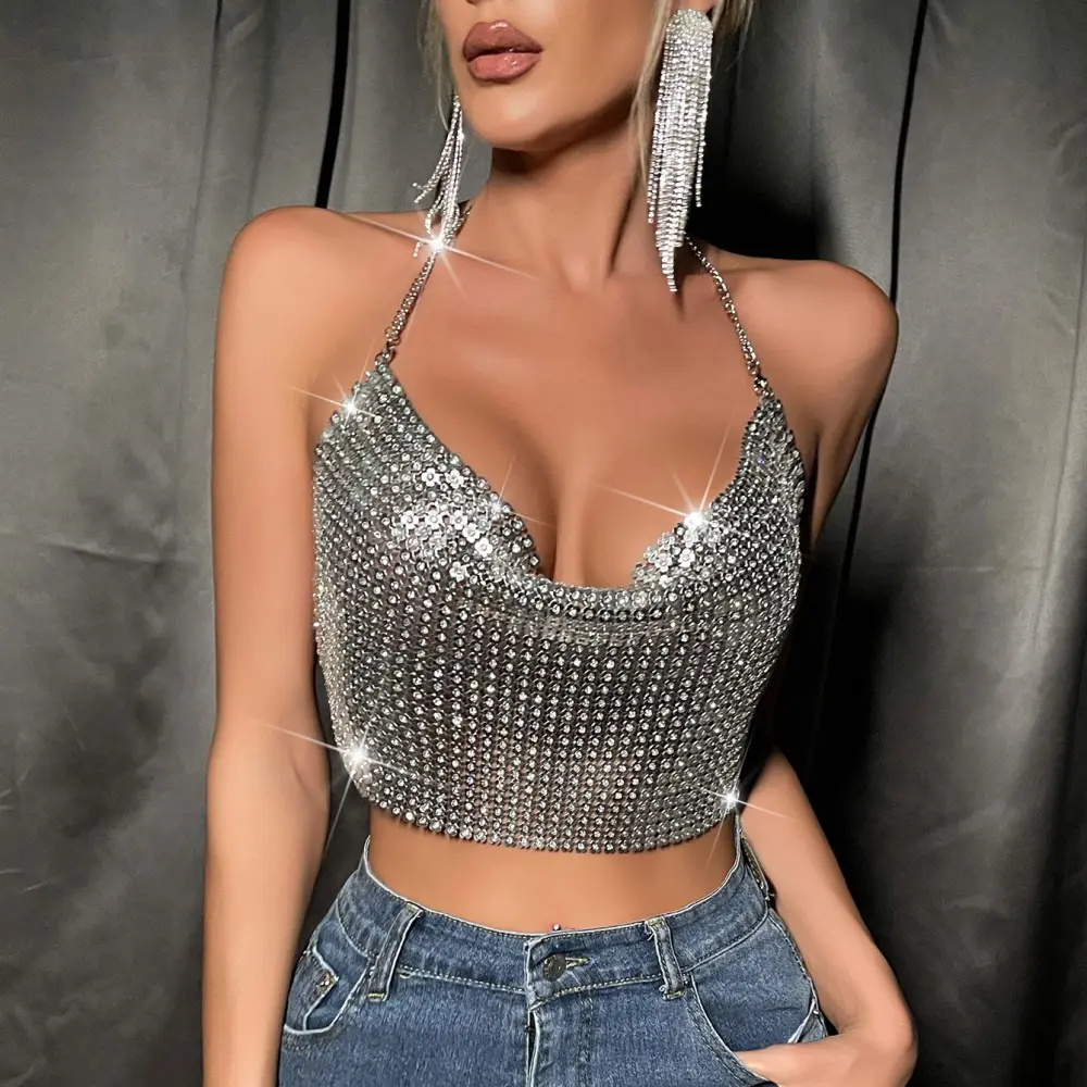 Metal Sequins Sling Party Nightclub Music Festival Sexy Hot