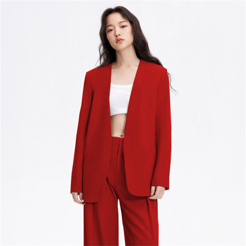 Casual Blazer And Wide-leg Pants Two-piece Set 4
