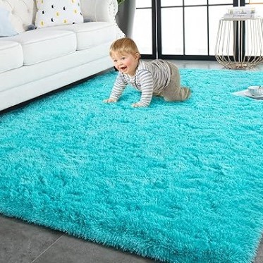 Solid Color Silk Wool Living Room Carpet Home Bedroom Bedside Blanket - Image 4