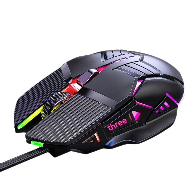 Wired Mouse 6D Colorful Dazzling E-sports Games Office Mute Luminous Mouse — foto 5