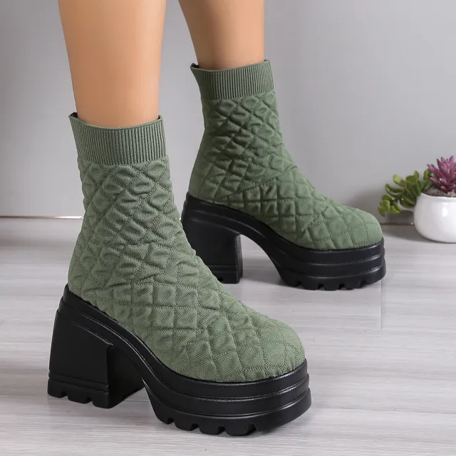 Flying Woven Ankle High top Stretch Socks Boots Green - Shop at LoveMi