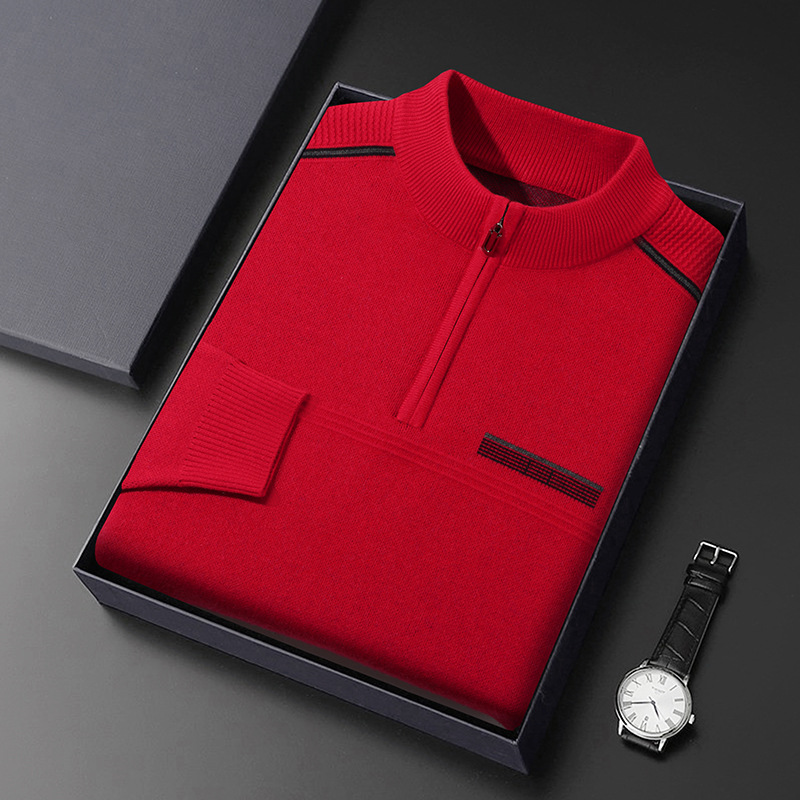 Men's Half-turtleneck Zipper Sweater For Middle-aged And Elderly People - Image 8