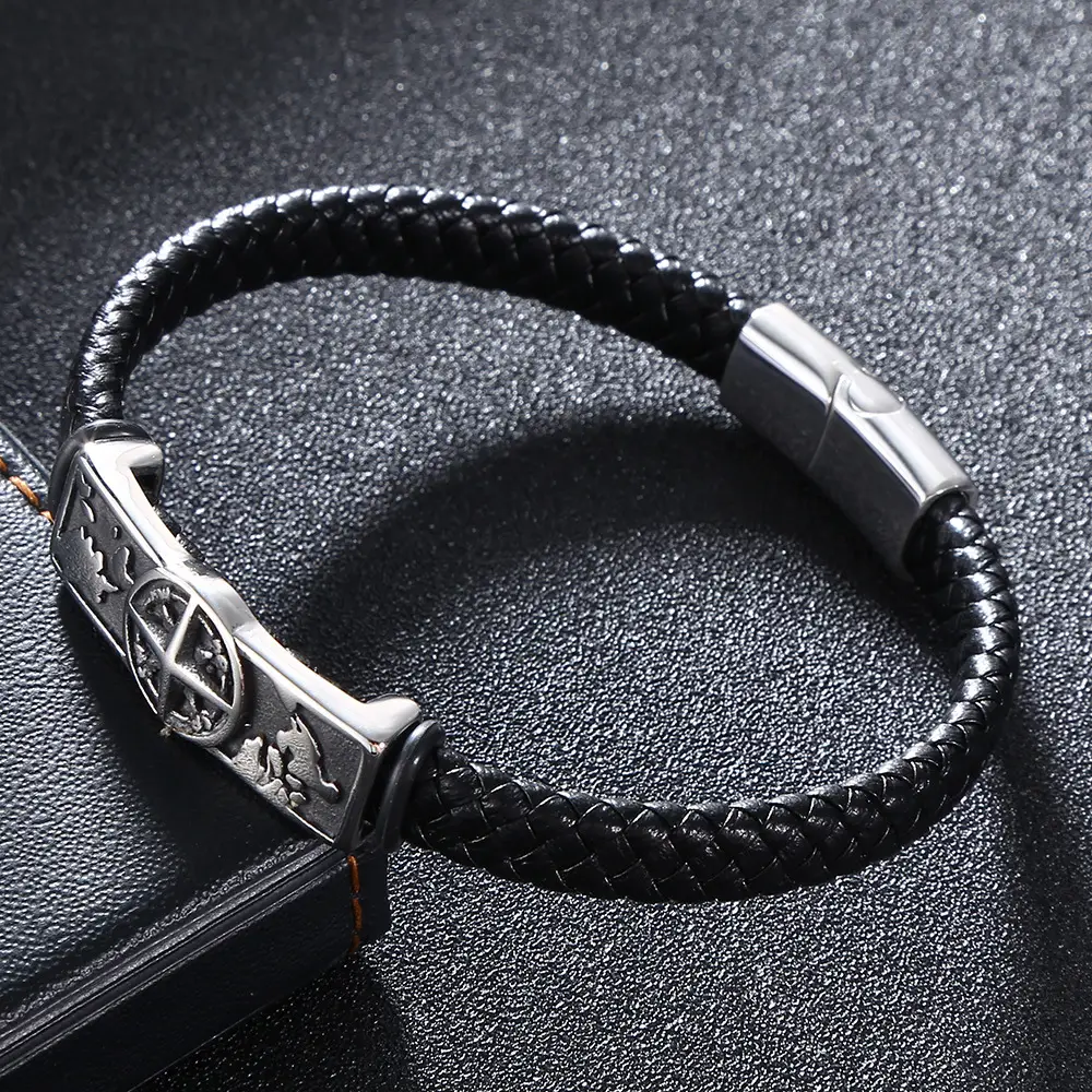 Leather Hand-braided Bracelet Made Of Microfiber Leather