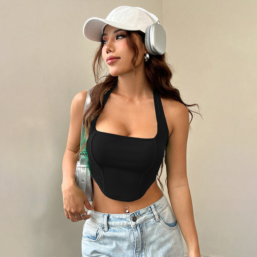 Sexy Hot Halter Irregular Hem Vest