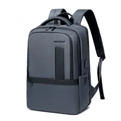 Men's Large Capacity Business Trip Computer Backpack - Grey - View 1