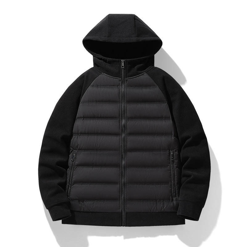 Knitted Patchwork Sports Hooded Jacket For Men And Women 4