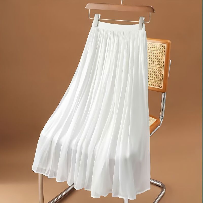 High-end European-style Iridescent Chiffon Skirt
