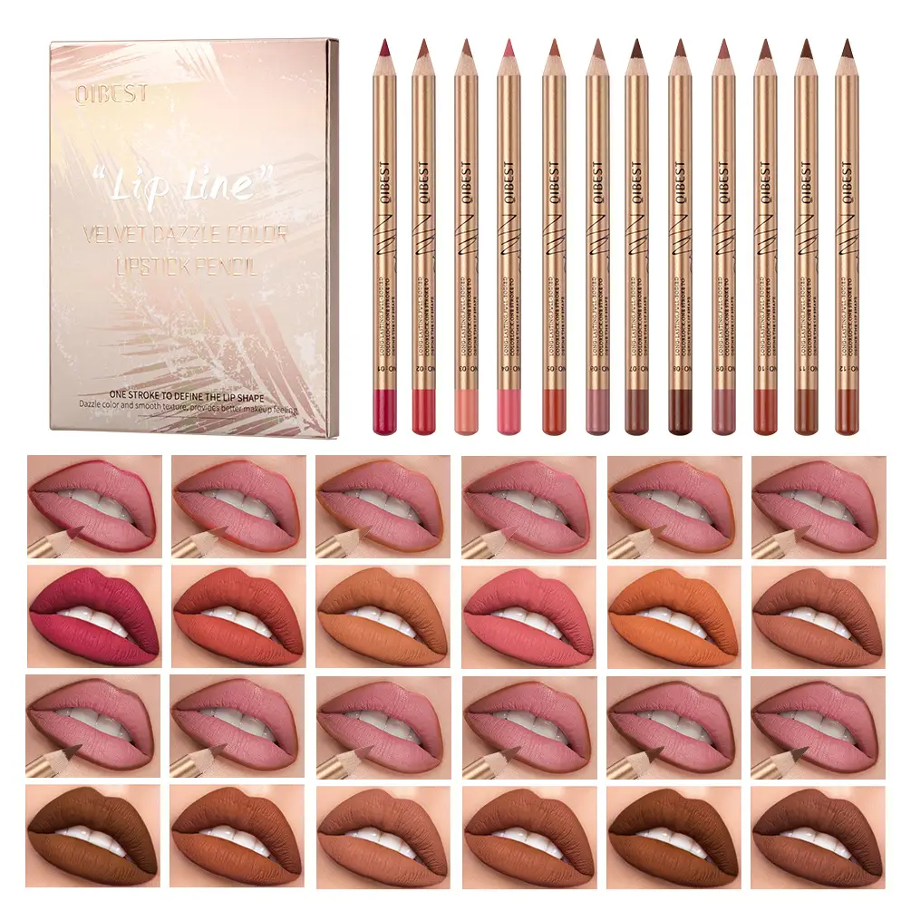 Colorful Non-smudgeable Long-lasting Non-stick Lip Liner Set