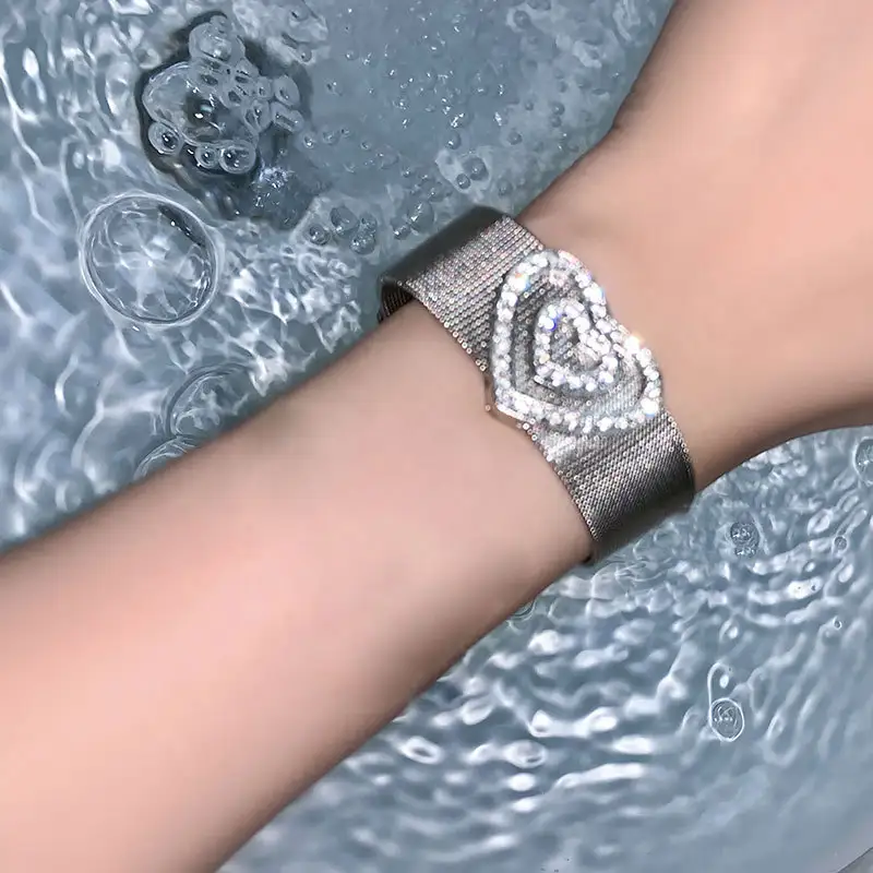 Retro Sweet-and-cool Silver Titanium Steel Wide-band Bracelet