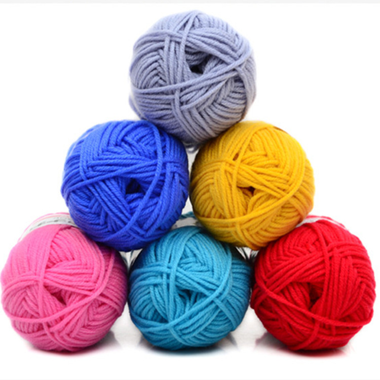 5-Strand Milk Cotton Wool Woven Medium Thickness Doll Slippers Yarn - Image 2