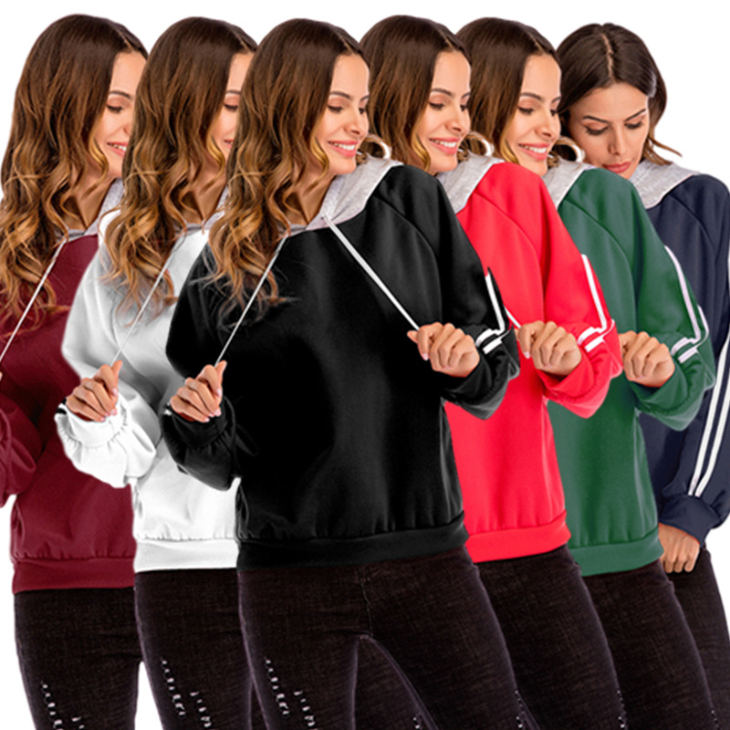 New Solid-color Casual Hooded Sweatshirt Loose-fit Raglan-sleeve Versatile Top