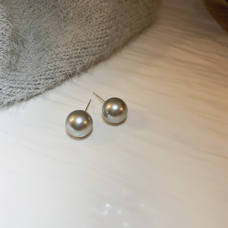 Silver Needle Flower Butterfly Resin Stud Earrings Niche Accessories