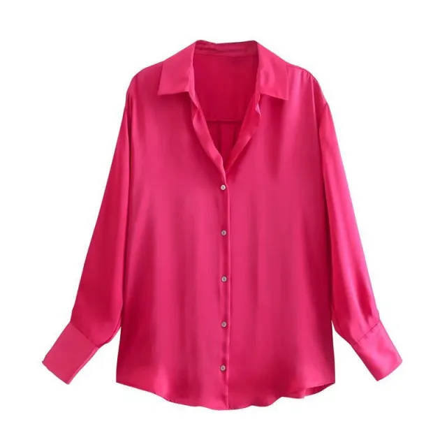 7 color Silk Satin Blouse Top Rose - Shop at LoveMi