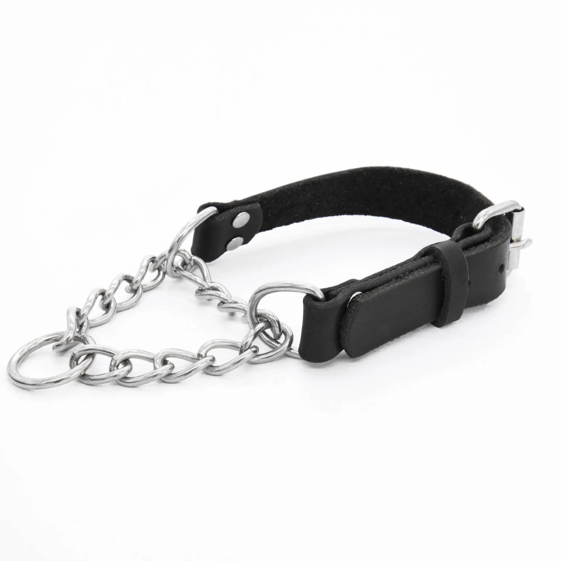 Stainless Steel Triangular Chain Half-P Leather Collar