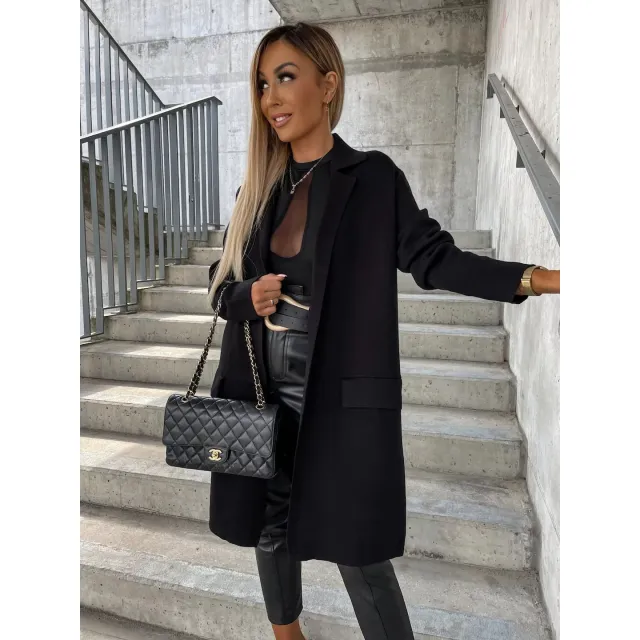 Loose Thin Woolen Coat For Women Black - Shop at LoveMi