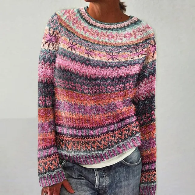 Women's Printed Wear Crew Neck Casual Sweater Jlnwy12Sx86 5Xl - Shop at LoveMi