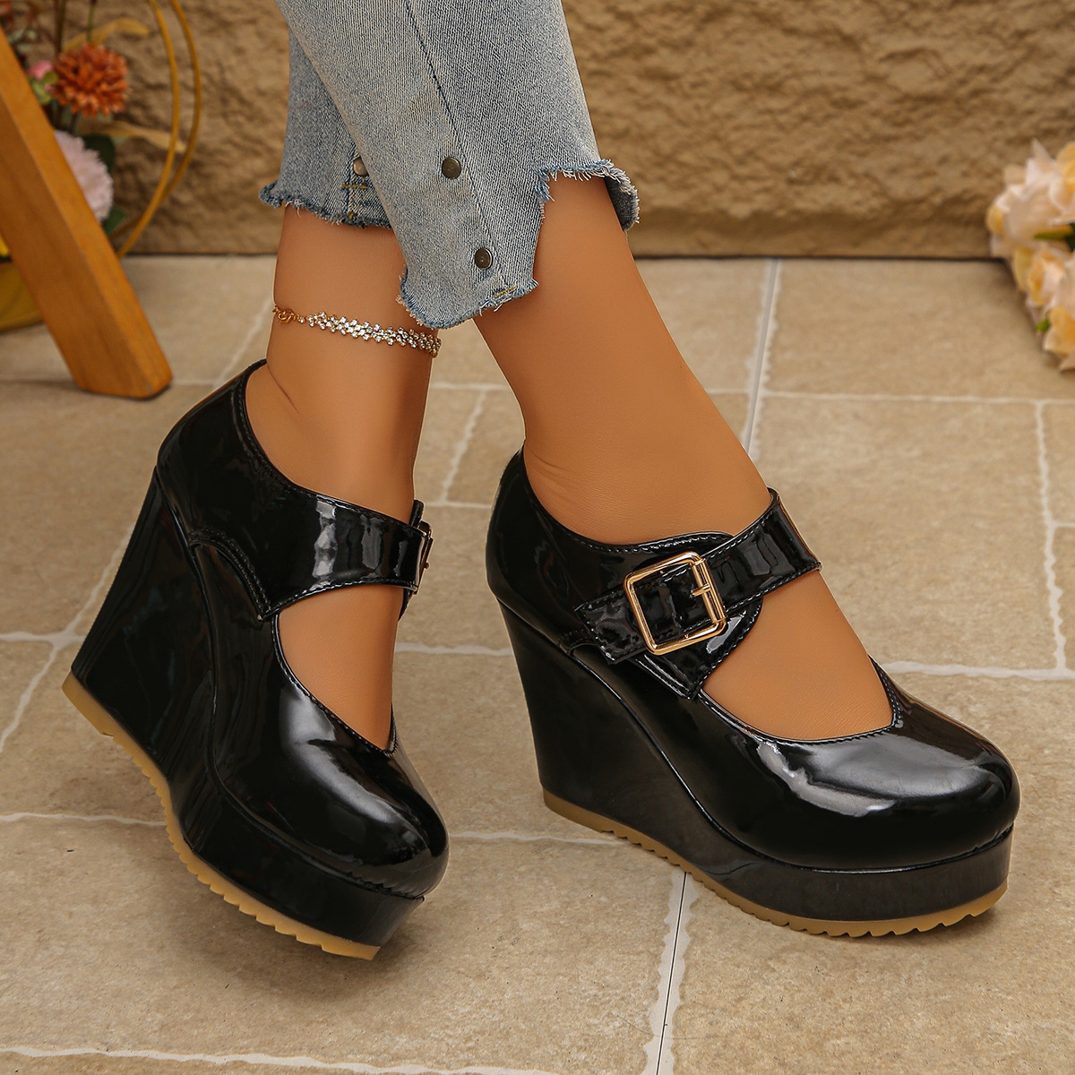 Waterproof Platform Wedge Heels