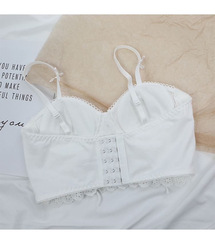 Title 7, Comfort Without Rims Cute Girly Lace Cotton Bra...