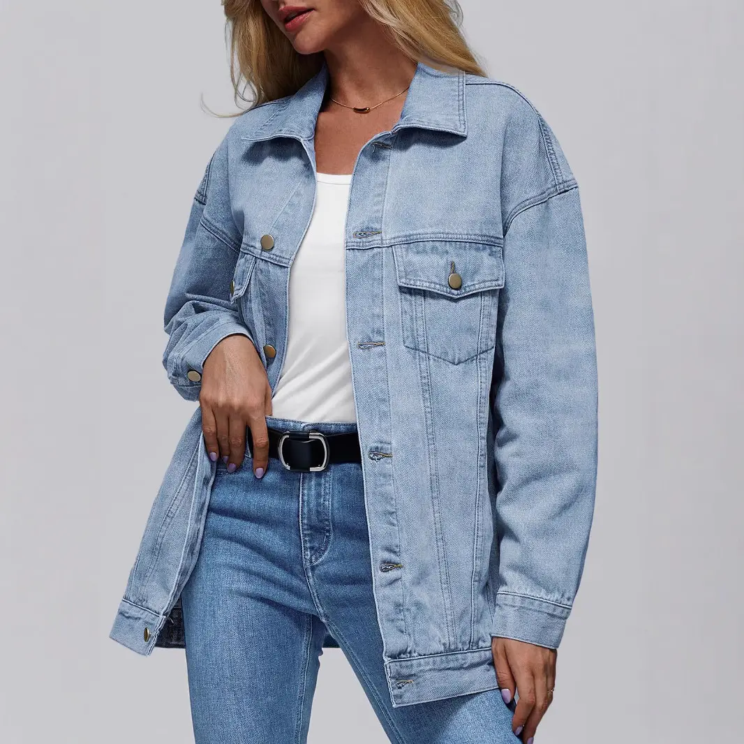 Womens Denim Jacket Long Sleeves