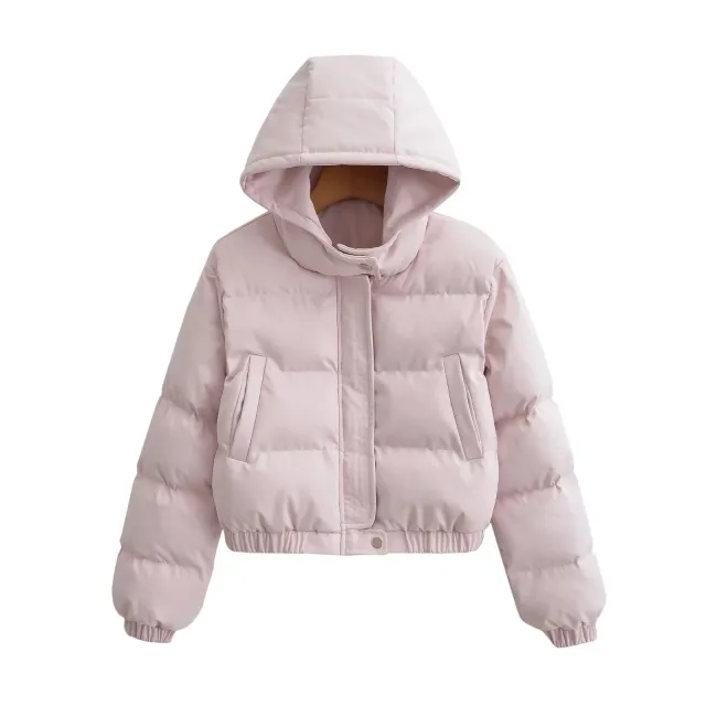 Retro Loose Casual Versatile Long Sleeve Short Type Hooded Jacket Pink - Shop at LoveMi