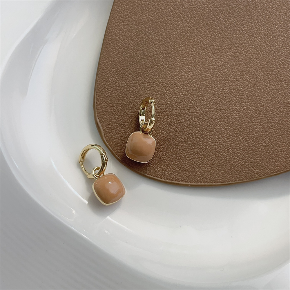 Light Luxury High-grade French Elegant Retro Double-sided Enamel Earrings