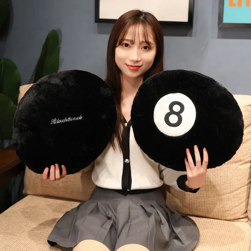Sofa Cushion Decorative Ornaments Black 8 Doll Lumbar Support Pillow