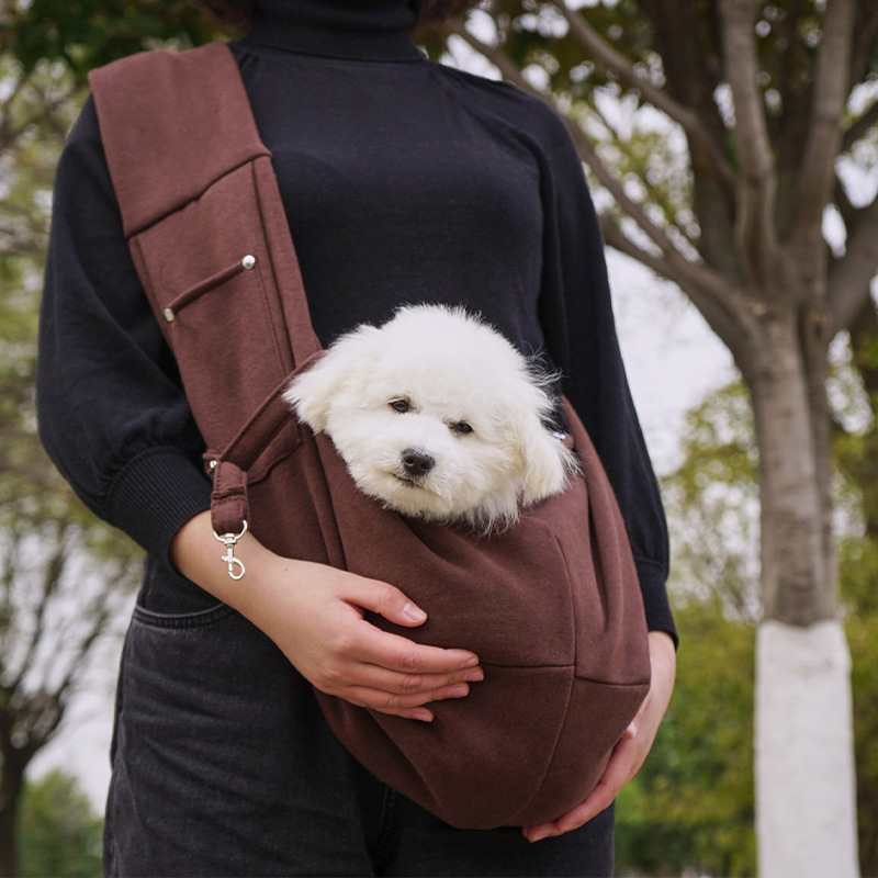 Polyester Pet Crossbody Bag With Pockets, Can Hold Up To 15 Jin