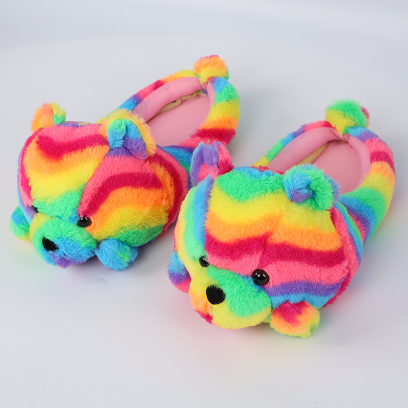 Color Teddy Bear Half Slippers