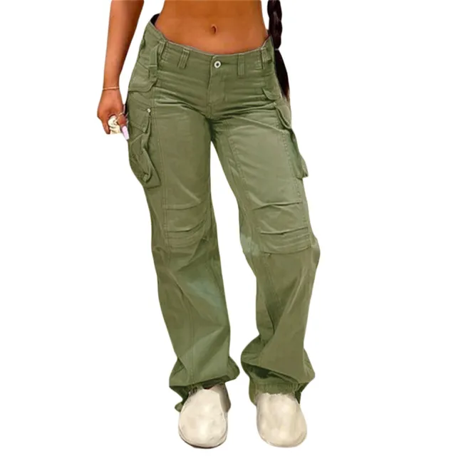 Loose Slim Straight Multi pocket Cargo Pants Army Green - Shop at LoveMi