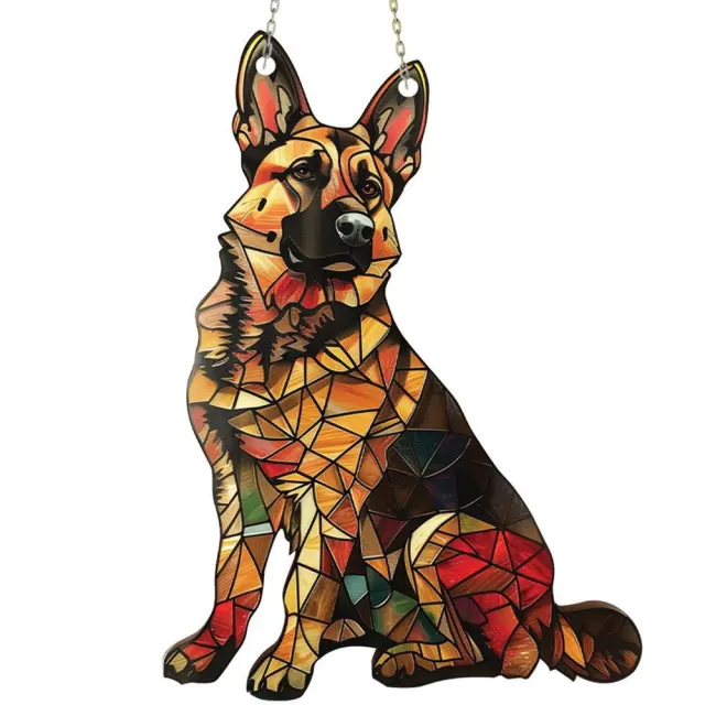 Pet Dog Color Acrylic Pendant Gift Window Hanging Sun Catcher Chain Oh2957 - Shop at LoveMi