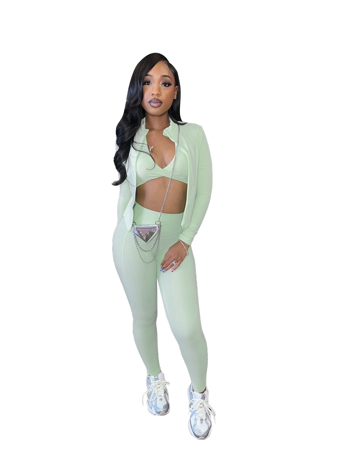 Women's Tight Sports Casual Top Three-piece Suit