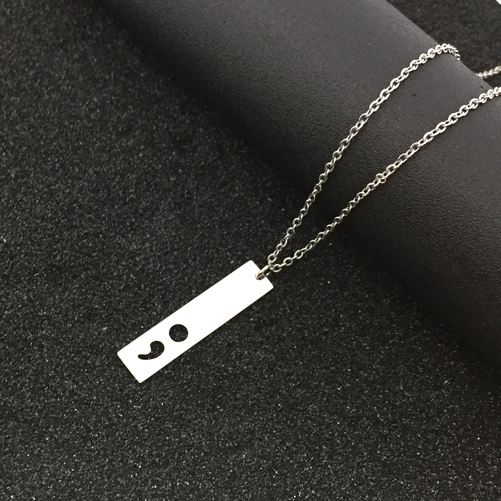 Simple Elegant Square Men's And Women's Necklace Stainless Steel Material