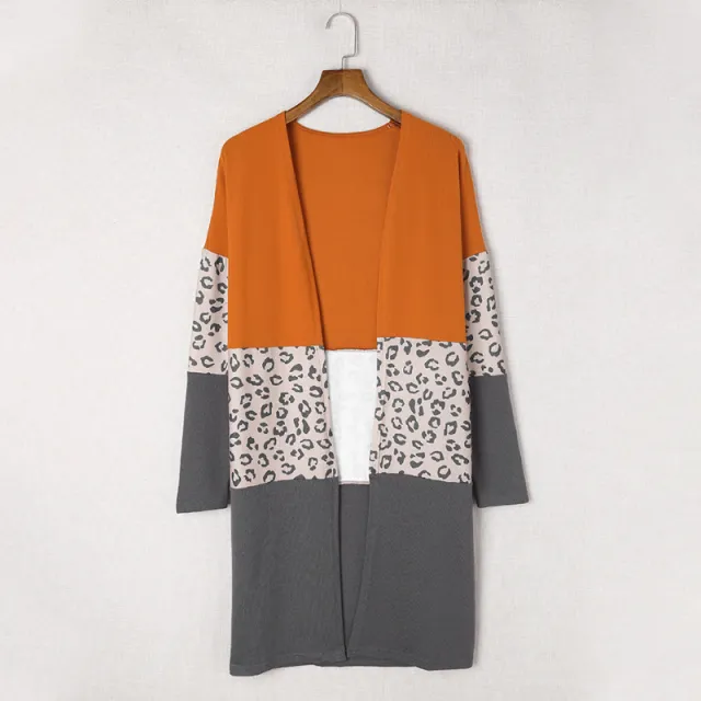 Leopard Print Cardigan Coat Women's Mid length Knitted Top Leopard - Shop at LoveMi