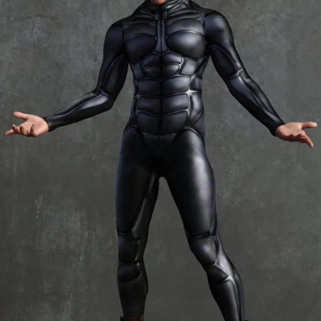 Armor Print Halloween Costume Jumpsuit for Men Black V020 - Shop at LoveMi