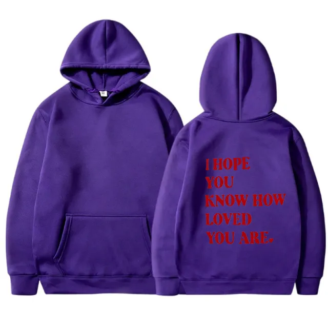 Printed Hoodie Drawstring Hoodie European And American Plus Size Dark Purple - Shop at LoveMi