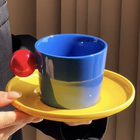 Ceramic Mug And Saucer Set For Coffee — foto 4
